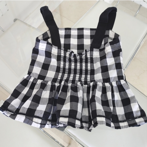 Kate Spade Gingham Peplum Tank in Black and Fresh White - Size 2 - Picture 9 of 10